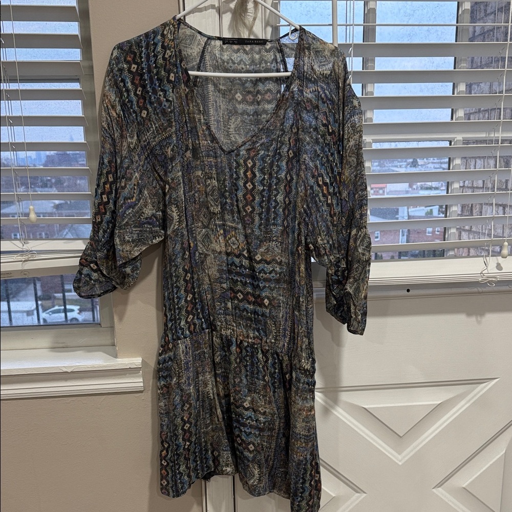 Zara Multicolor Long Sleeve Dress